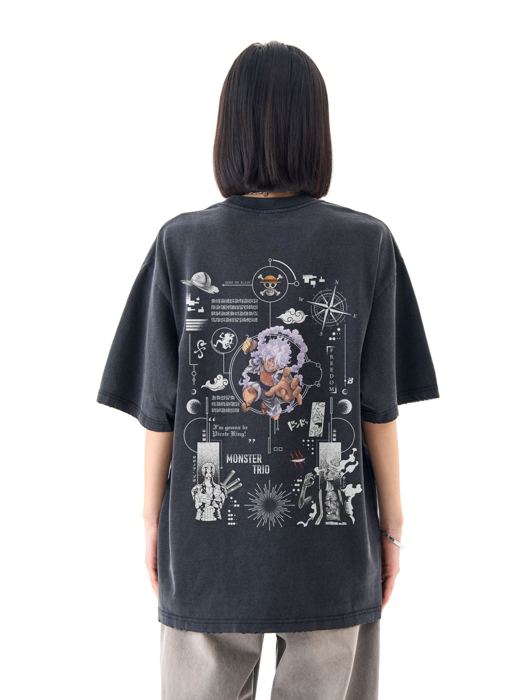 MONSTER X TRIO Washed - Oversized Shirt